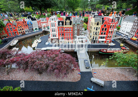 Lego Steine Amsterdam, Niederlande in Mini Landfläche im Legoland Billund Resort eröffnet 1968 in Billund, Dänemark. 17.August 2010, ist die größte Tour Stockfoto