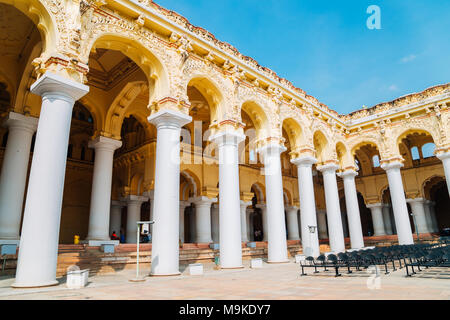 Thirumalai Nayakkar Palace in Madurai, Indien Stockfoto