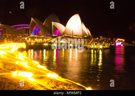 Oper, Vivid Sydney Festival, Australien. Stockfoto