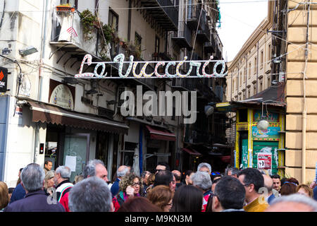 La Vucciria in der Feier. Palermo, Sizilien. Italien Stockfoto