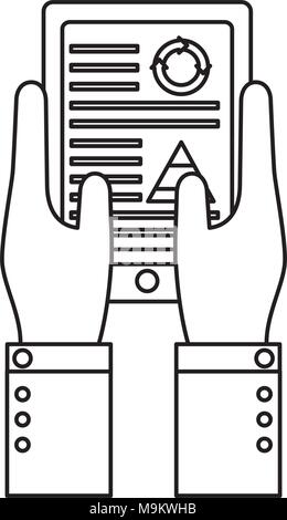 Hand smartphone Statistik auf dem Bildschirm Bericht Stock Vektor