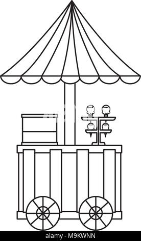 Eiswagen mit Regenschirm Festival Food Stock Vektor