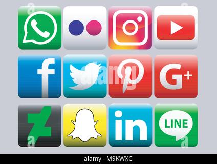 Vektor Design von Social Media icon Pack Stock Vektor