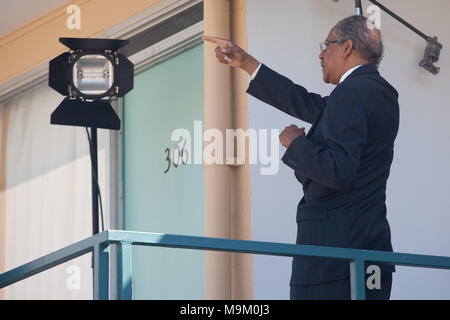 Reverend Samuel "Billy" Kyles, wer war hinter Pfr. Martin Luther King jr., als er erschossen wurde und getötet, besuche das National Civil Rights Museum. Stockfoto