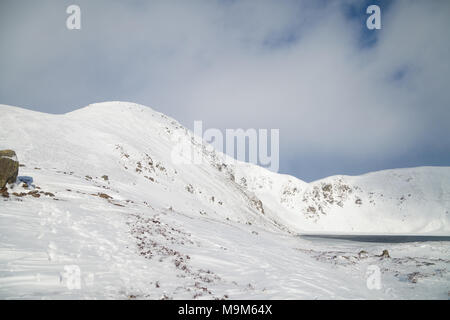 Mit Blick auf den Loch Brandy in Glen Clova Angus Schottland. Stockfoto