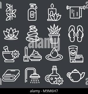 Vektor Kontur Web Icon Set - Wellness und Schönheit Stock Vektor