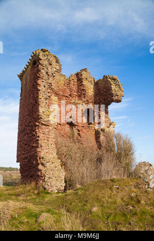 Die Überreste der roten Burg in der Nähe von lunan Bay Angus Schottland. Stockfoto