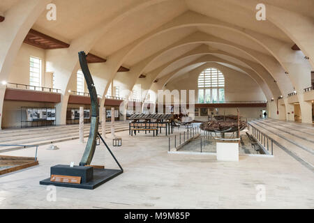 Nemi. Latium. Italien. Museo delle Navi Romane di Nemi, (Museum der Antiken römischen Schiffe), Modelle der Reste der römischen Kaiser Caligula's Stockfoto