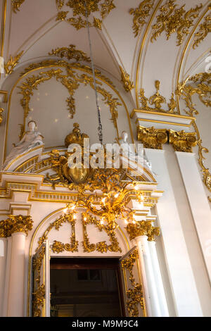 Innenraum Kunstwerke, Dekor und Architektur. Die Eremitage St. Petersburg Russland Stockfoto