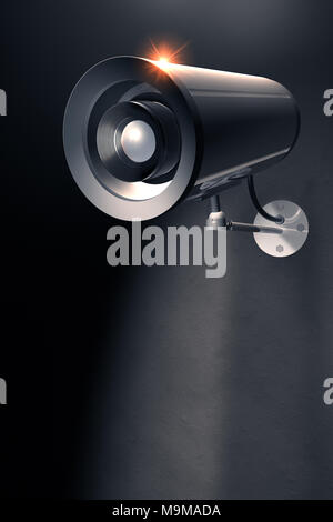 3D-Rendering für eine Überwachungskamera. Stockfoto