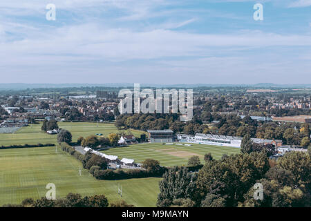 Worcester, Großbritannien. Über neue Straße Cricket Ground in St Johns. Stockfoto