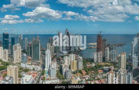 Panama City Skyline Antenne Stockfoto