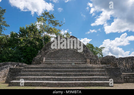 Alten Maya Tempel und Ruinen von Caracol, Belize Stockfoto