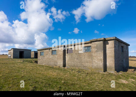 Die Reste der 2. Weltkrieg radar Station in Ravenscar auf der North Yorkshire Küste Versand und Flugbewegungen zu plotten Stockfoto