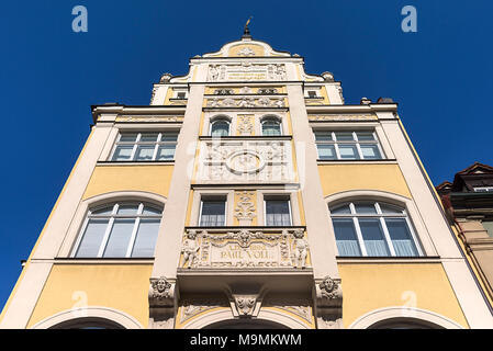 Haus in der deutschen Renaissance Stil, Erker mit Stuck Dekor, 1898/99, Bamberg, Oberfranken, Bayern, Deutschland Stockfoto