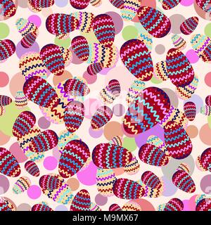 Nahtlose, sich wiederholendes Muster der Ostereier und Kreise Stock Vektor
