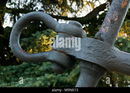 Close up Bilder von einen Anker auf Anzeige im Retiro Park, Madrid Stockfoto