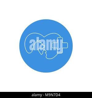 Logo der Klinik für Tiere auf weißem Hintergrund Stock Vektor