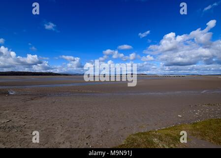 Arnside Viadukt und das Kent Mündung Stockfoto