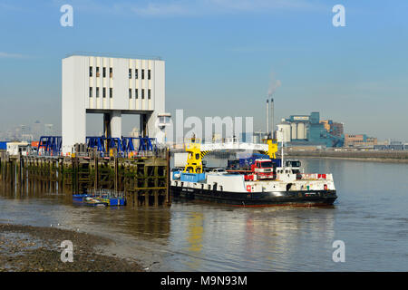 Woolwich Ferry, Themse, East London, Vereinigtes Königreich Stockfoto