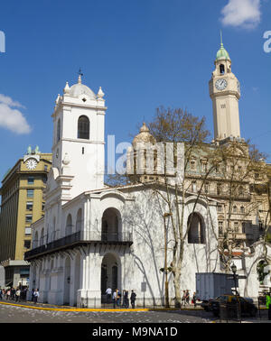 BUENOS AIRES, ARGENTINIEN - 12. SEPTEMBER: Cabildo Gebäude, am Marktplatz gelegen, wurde das Rathaus von Buenos Aires 1580-1821, ist jetzt National Historic Stockfoto