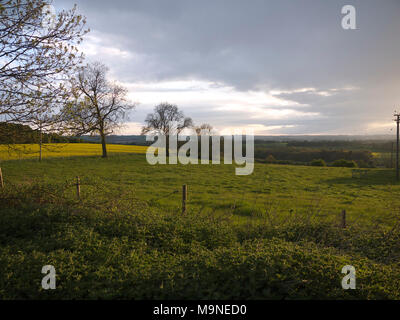 Sun Set über die Lincolnshire Wolds Stockfoto