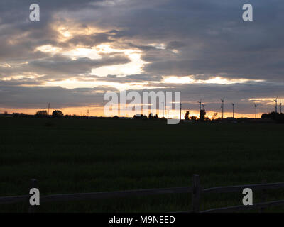 Sonnenuntergang über Lincolnshire Stockfoto