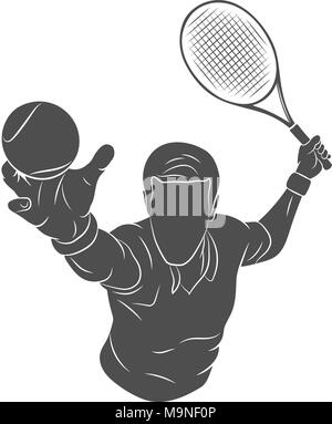 Tennis Player Silhouette Stock Vektor