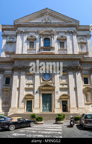 Fassade des Barock in Catinari San Carlo, Piazza Benedetto Cairoli, Rom, Italien Stockfoto