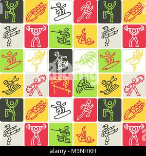 Hand gezeichneten Symbole gesetzt - Sport Stock Vektor