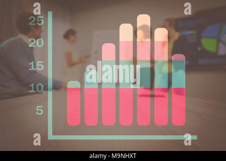 Das zusammengesetzte Bild im Business Diagramm und Tabelle Stockfoto