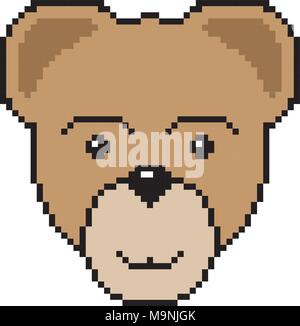 Tragen Kopf in Pixel art Stil. Vector Illustration für Spiel oder Design. Stock Vektor