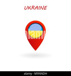 Symbol für Einsatzort für die Ukraine Flagge, Vektor, Abbildung, EPS-Datei Stock Vektor