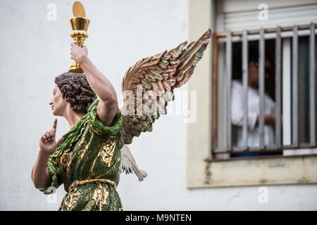 Die eucharistischen und sakramentalen Bruderschaft des Heiligen Abendmahl und Unserer Lieben Frau von der Hütte in Cáceres. Stockfoto