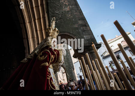 Die eucharistischen und sakramentalen Bruderschaft des Heiligen Abendmahl und Unserer Lieben Frau von der Hütte in Cáceres. Stockfoto