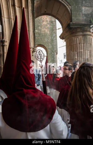 Die eucharistischen und sakramentalen Bruderschaft des Heiligen Abendmahl und Unserer Lieben Frau von der Hütte in Cáceres. Stockfoto