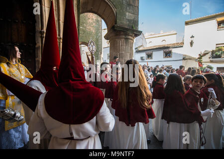 Die eucharistischen und sakramentalen Bruderschaft des Heiligen Abendmahl und Unserer Lieben Frau von der Hütte in Cáceres. Stockfoto