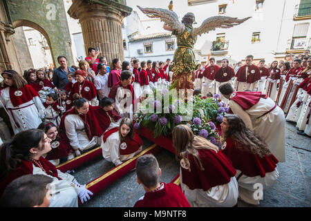 Die eucharistischen und sakramentalen Bruderschaft des Heiligen Abendmahl und Unserer Lieben Frau von der Hütte in Cáceres. Stockfoto