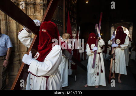 Die eucharistischen und sakramentalen Bruderschaft des Heiligen Abendmahl und Unserer Lieben Frau von der Hütte in Cáceres. Stockfoto