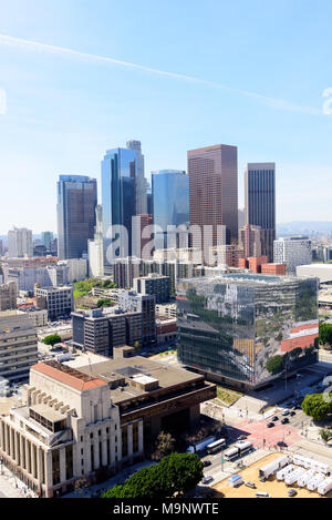 In der Innenstadt von Los Angeles, Luftaufnahme Stockfoto