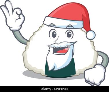 Santa Onigiri Maskottchen Cartoon Stil Stock Vektor