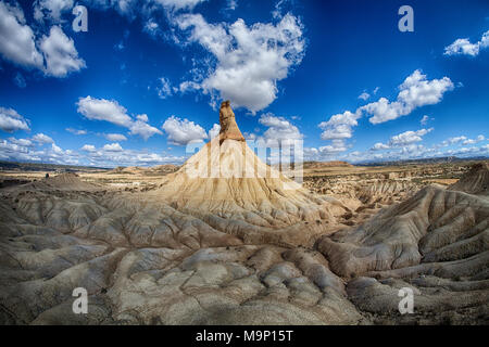 Felsformationen, semi-Wüste Bardenas Reales, Spanien Stockfoto