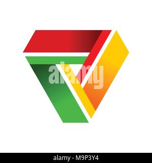 Dreieck Zusammenarbeit Zyklus Vektor Symbol Grafik Logo Design Stock Vektor