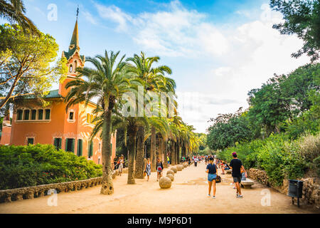 Casa-Museu Gaudí, Museum Gaudi House, Park Güell, Barcelona, Katalonien, Spanien Stockfoto