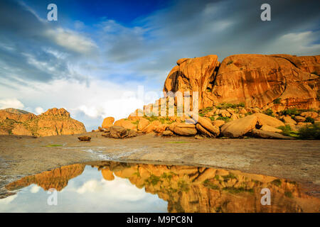 Elefanten Head Rock Formation, Ameib Ranch, Erongo Region, Namibia Stockfoto