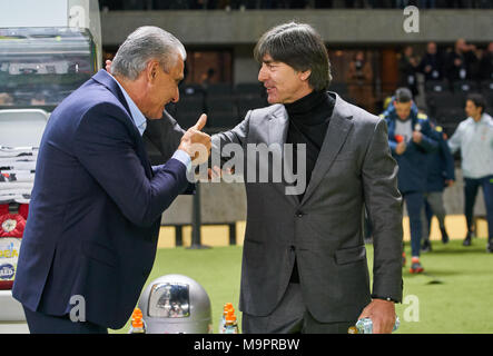 Berlin, Deutschland. 27 Mär, 2018. DFB-ESP-Fußball-Test, Berlin, 27. März 2018 DFB-headcoach Joachim Jogi Löw, LÖW TITE, Trainer Brasil Deutschland - Brasilien 0:1 Wm Russland Test Match, Berlin, 27. März 2018, Saison 2017/2018 © Peter Schatz/Alamy leben Nachrichten Stockfoto