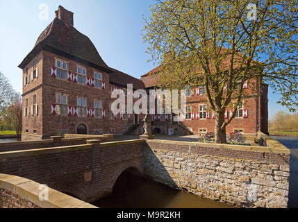 Wasserschloss Oberwerries, Hamm, Ruhrgebiet, Nordrhein-Westfalen, Deutschland Stockfoto