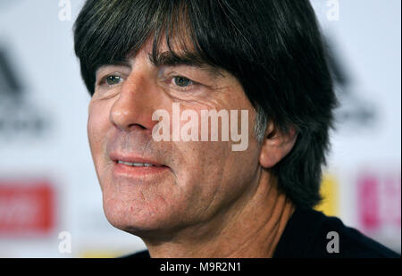 Pressekonferenz mit Bundestrainer Joachim Jogi Löw vor dem Freundschaftsspiel gegen Spanien Stockfoto