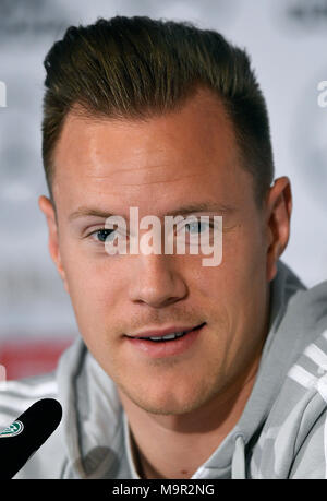 Pressekonferenz mit Torwart Treber - Andre ter Stegen (FC Barcelona) vor dem Freundschaftsspiel gegen Spanien Stockfoto