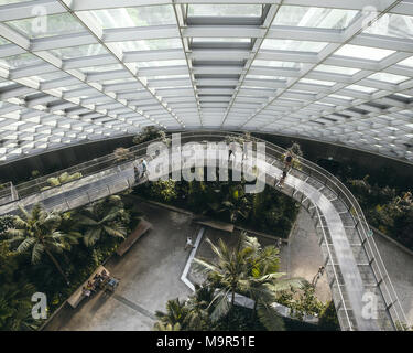 Die Cloud Forest Gewächshaus ist Teil der Gärten durch die Bucht Komplex in Bayfront, Singapur. Stockfoto